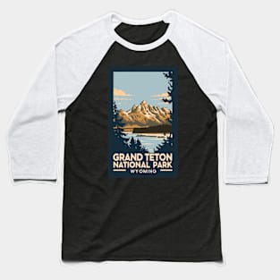 A Vintage Travel Art of the Grand Teton National Park - Wyoming - US Baseball T-Shirt